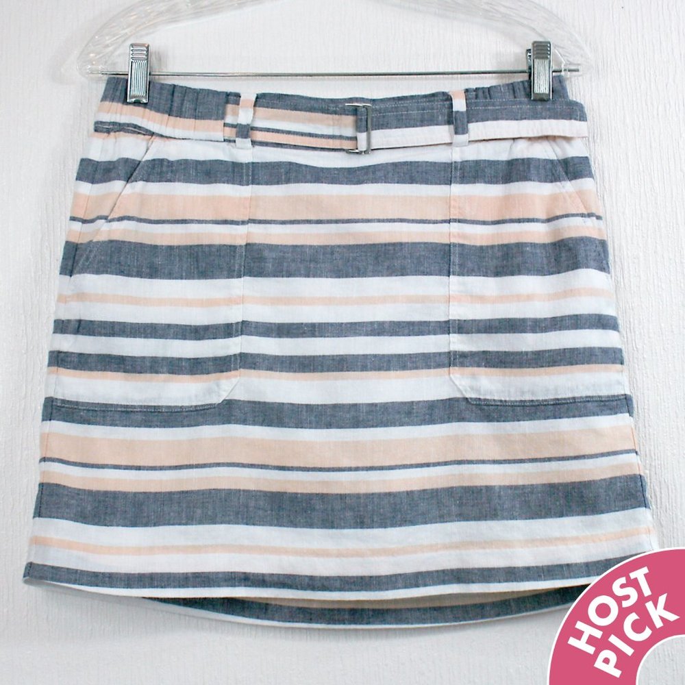 Banana Republic Linen/Cotton Striped Mini Skirt